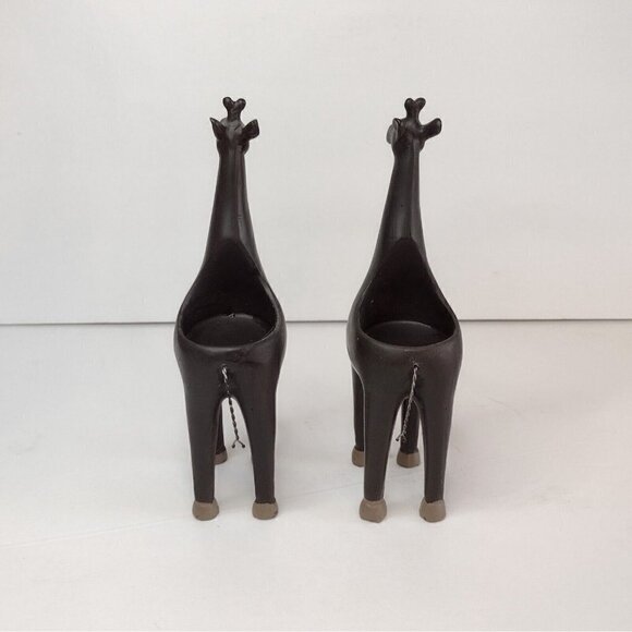 Set Of Brown Resin Giraffe Tealight Candle Holders Africa African Safari - Picture 3 of 9